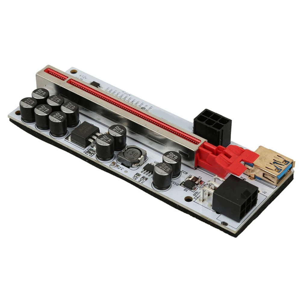 

A35M-6Pcs PCI-E Riser Card VER012 MAX PCI Express X1 To X16 Extender PCI E USB3.0 Кабель SATA 6-контактный адаптер для майнинга графического процессора