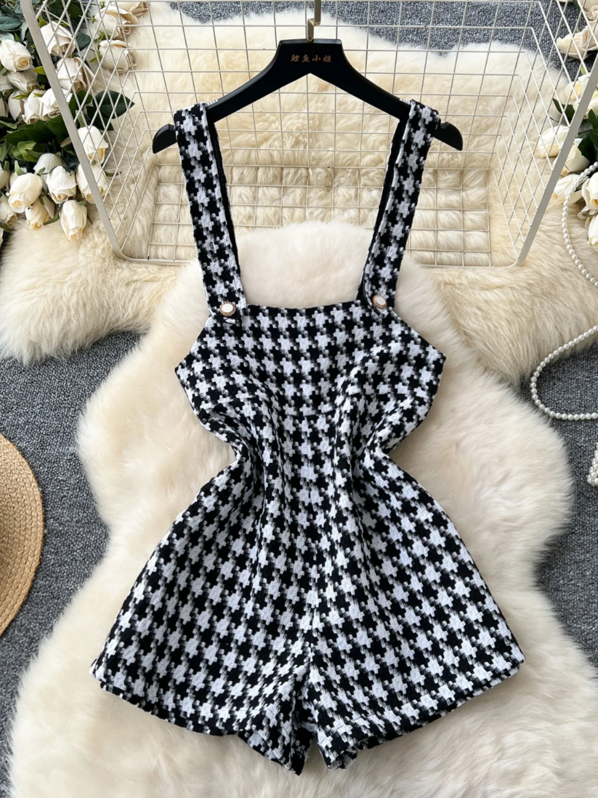 Ele Ladylike Plaid Tuta a gamba larga da donna a vita alta invernale Faion coreano Sle Pantaloni ort versatili