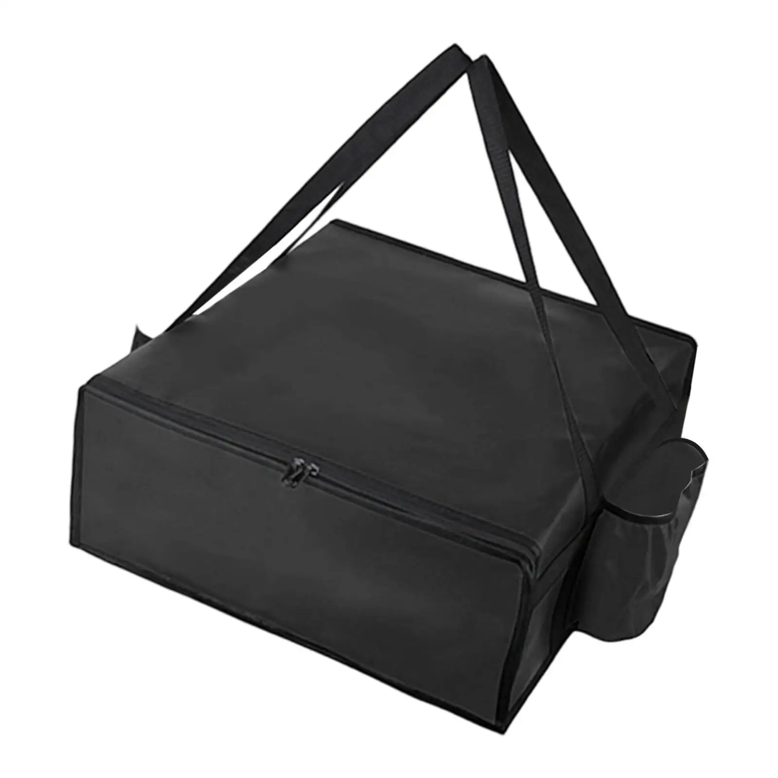 Insulated Food Delivery Bag Large Thermal Pizza Warmer Carrier Leakproof Non Woven Fabric Holder with Drink Pockets for Picnic