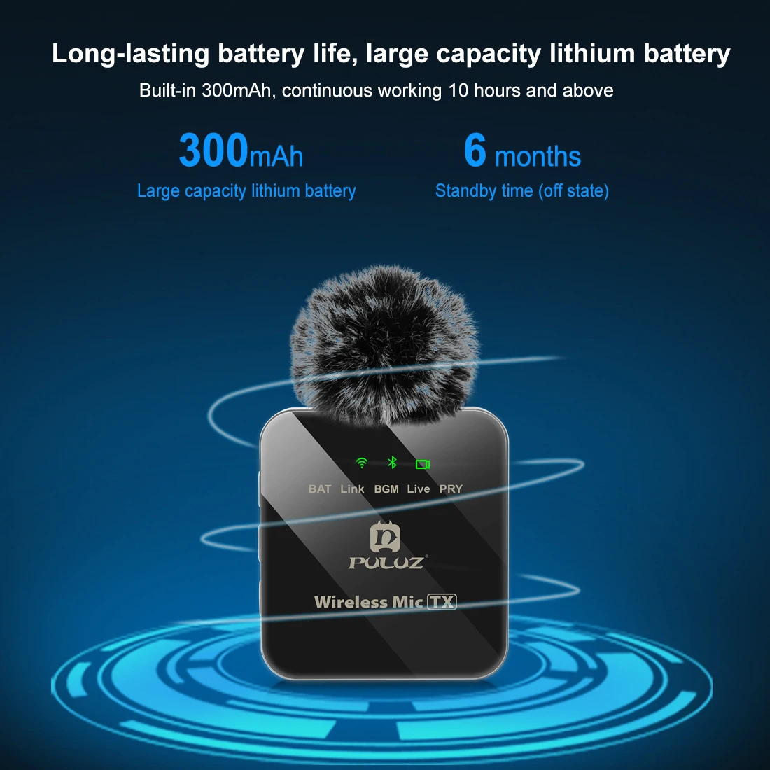 PULUZ 2,4G беспроводной петличный микрофон прямая трансляция игровой микрофон для iPhone Type-C Android камера аудио-видео для YouTube