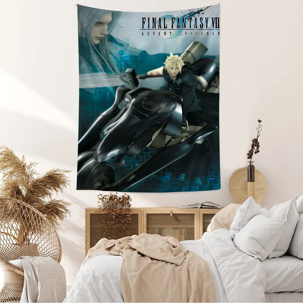 Popular Videogames FINAL FANTASY Printed Large Wall Tapestry Hanging Tarot Hippie Wall Rugs Dorm Cheap Hippie Wall Hanging