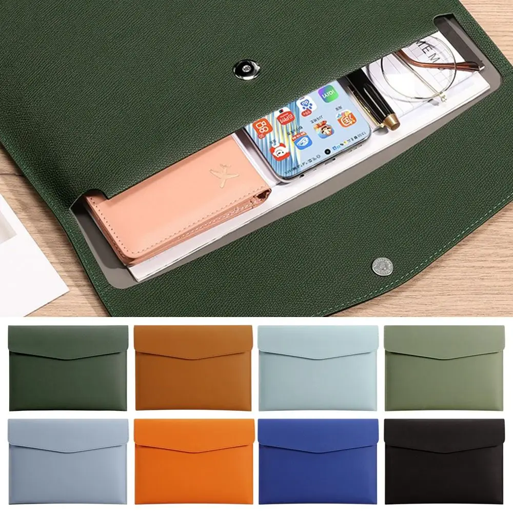 

A4 Leather File Folder Data Package Document Bag Fashion Briefcase Data Contract Bill File Bag School Office Supplies
