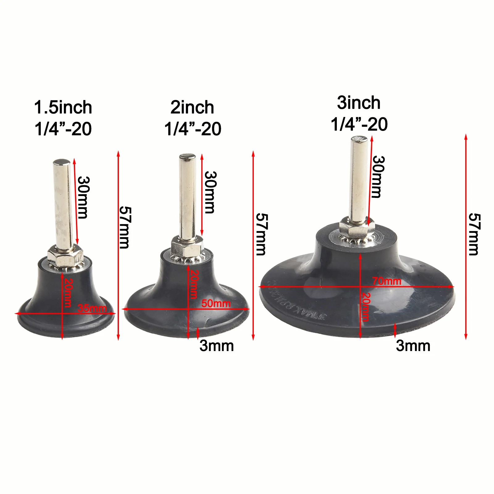 

Replacement Sanding Disc Pad Holder 3pcs Rubber Tool for 1 5inch 2inch and 3inch Discs Compatible with Various Grinders