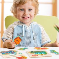 Wood 3D Animal Jigsaw Traffic Jigsaw Toys Multiple-topic Puzzle 3D Wooden Puzzle Early Education Toy Intelligence Game Puzzle