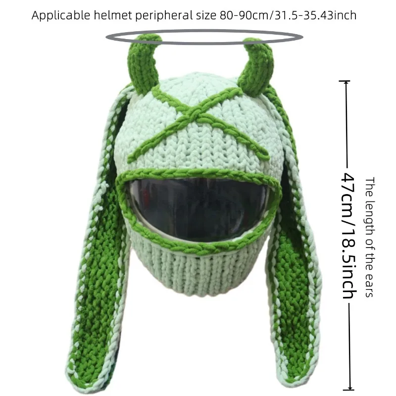 Cute Ski Helmet Cover Cycling Headgear Plush Knitted Cartoon Helmet Cover Cool Sweet Personality Full Helmet Cover