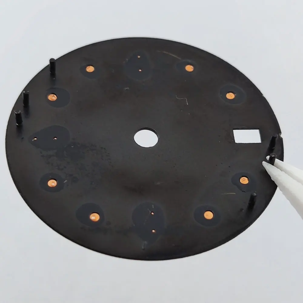 قرص NH34 بتوقيت جرينتش قرص الساعة 28.5 ملم قرص أسود ضوء ليلي أخضر يناسب ملحقات ساعة الحركة nh34 nh35