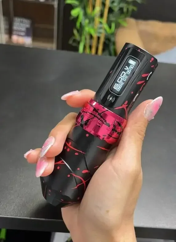 Max Wireless Tattoo Pen 3.5mm Stroke LED Display Rotary Tattoo Machine 2Battery Permanent Makeup Tattoo Pen image 3