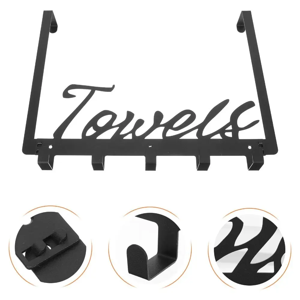 

Anti-slip Towel Rack No-Punch Wall Mounted Bath Towel Storage Rack Towel Hanger 5 Hooks Bathroom Coat Hooks Heavy Duty