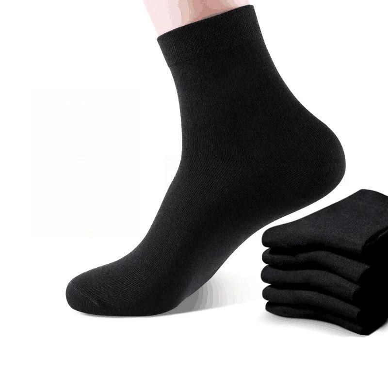 3/10Pack Men Solid Color Comfort Mid‑Calf Socks Non‑Slip Cuff 4‑Season Casual Socks Suitable For Daily Wear Work Office Home Use