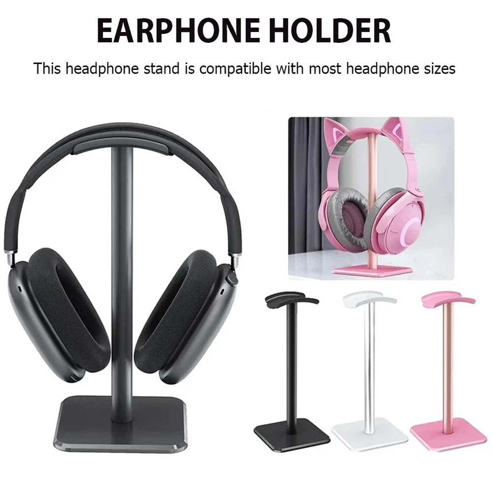 Aluminium Alloy Headset Support Stand Anti-Skid Base Space Saving Desktop Organizer Earphone Mount Hanger Headphone Bracket