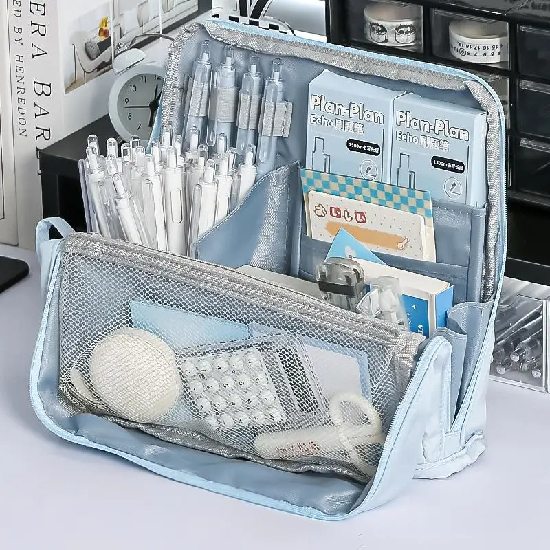 

Студенческая сумка для канцелярских принадлежностей, высококачественный пенал большой емкости, простая коробка для канцелярских принадлежностей, сумка для хранения офисных канцелярских принадлежностей