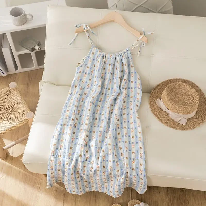 Summer Suspender Nightgown Cute Pajamas for Women Cotton Home Clothes Sleepwear Woman Offer Nightwear Nightgowns Homewear Sexy