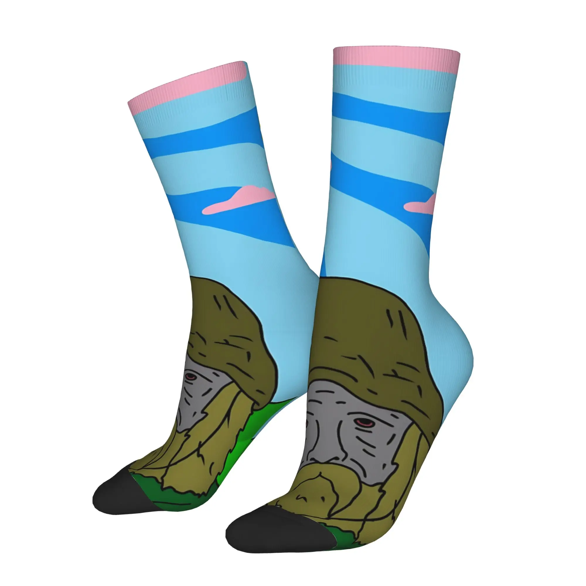 1 Pair Funny Happy Men's Sock The Bong Hitting Alien Retro Harajuku The Big Lez Hip Hop Novelty Seamless Sock