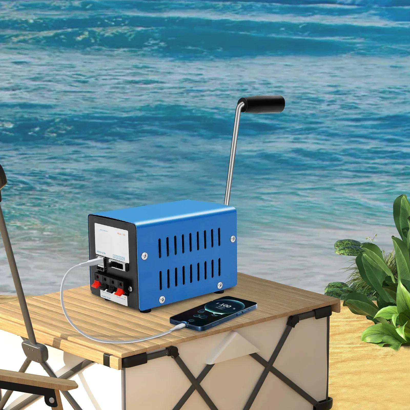 

Bymaocar 20W Portable Crank Hand Cranked Generator for High Altitude & Low Temperature Environment, Emergency Charging Equipment
