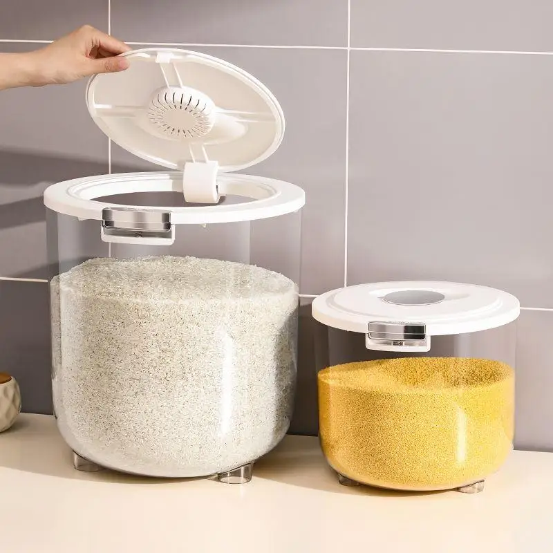 

Food ade Sed Влагостойкая ванна для хранения риса с борьбой с вредителями для домашнего использования Пластиковый кухонный контейнер для хранения рисовой муки...