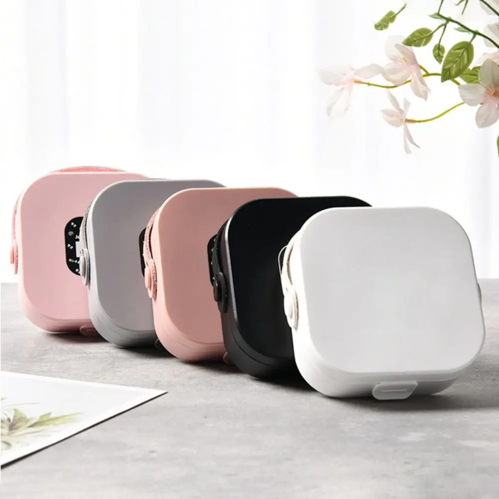 Caixa de jóias quadrada organizador couro portátil anel brincos colar titular cor sólida caixa exibição armazenamento viagem