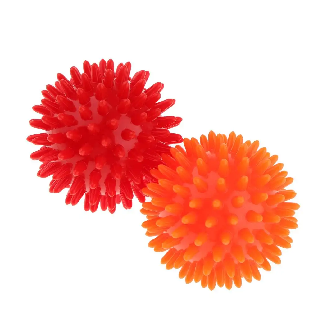 

2pcs Hand Massage Ball Body Neck Shoulder Foot Spiky Trigger Point Acupuncture Soreness Plantar Fasciitis Pain Relief Dia 7cm