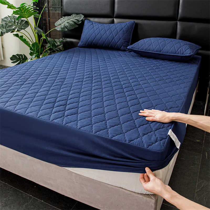 

New Waterproof Mattress Cover Thickened Mattress Protector Cover Topper Washable Bed Cover Queen Size Bed Sheet Anti-mites Pad