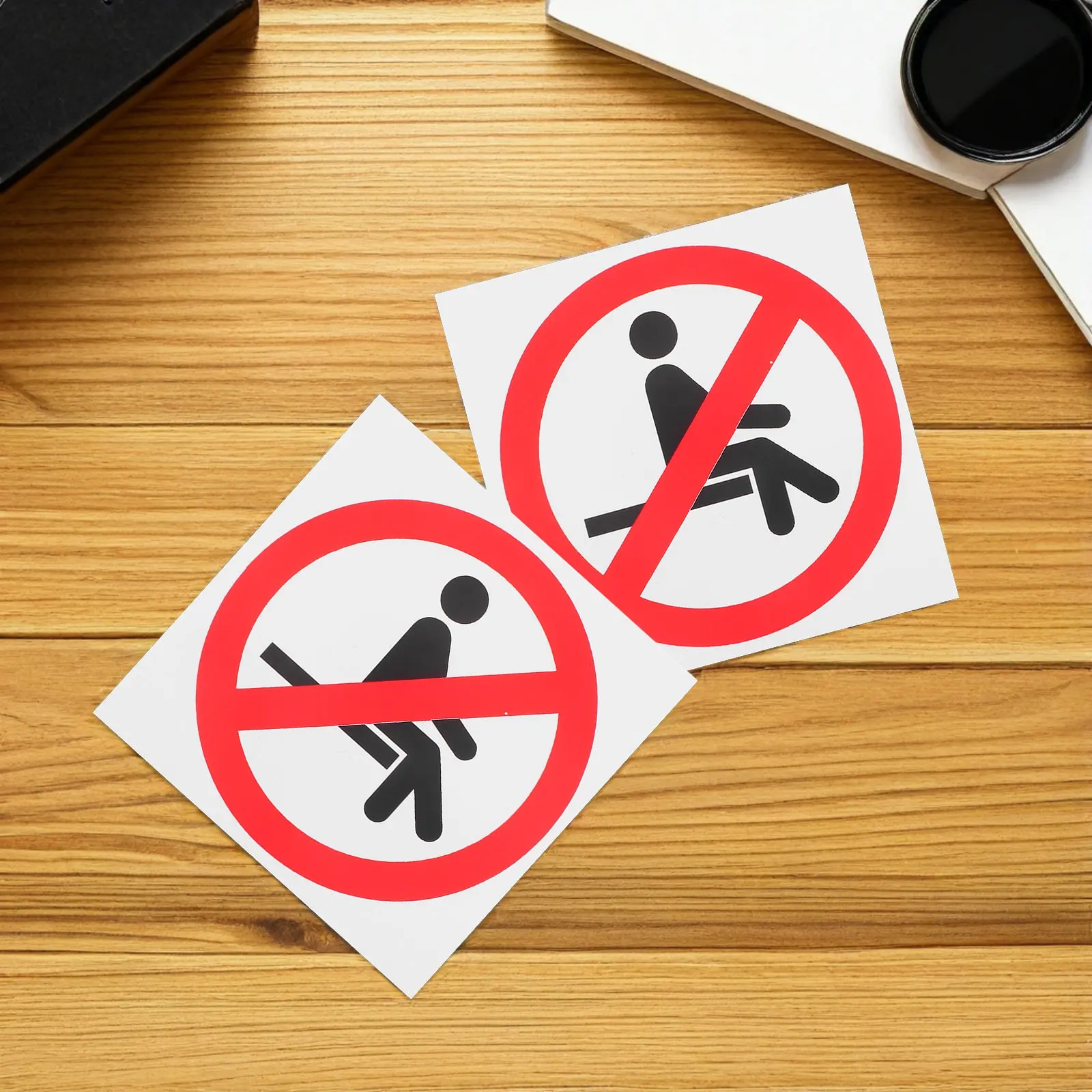 10Pcs Self Adhesive Warning Stickers Safety Warning Sign Decals Peel Stick Reflective Industrial Safety