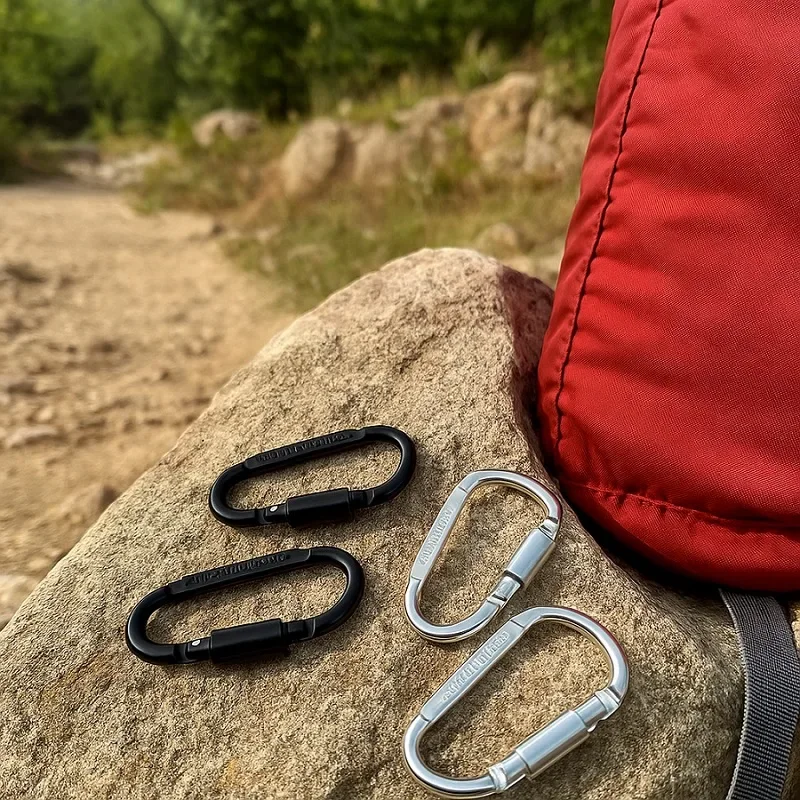 4-12 قطعة مشبك حلقة تسلق الثقيلة للمفاتيح التخييم التنزه بقاء والعتاد في الهواء الطلق التكتيكية سبائك الألومنيوم حلقة تسلق السنانير #4