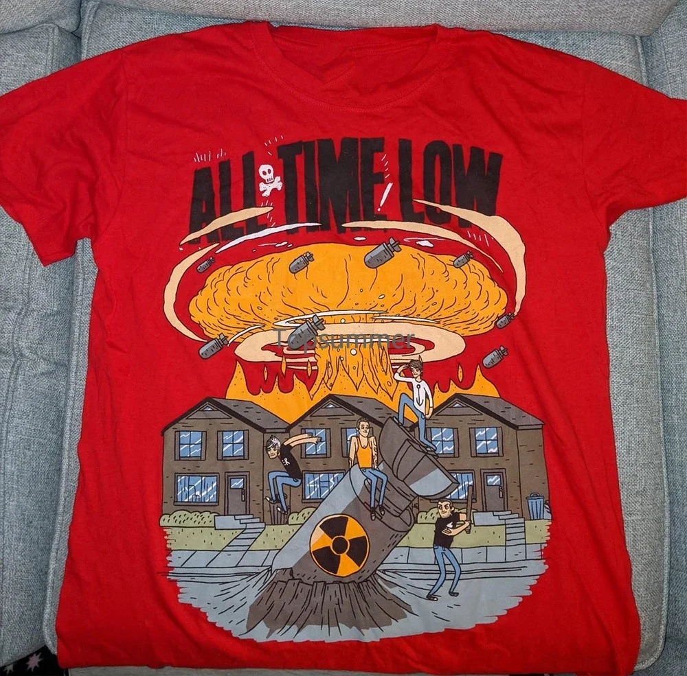 

Funny All Time Low Red T Shirt Size S M L 234Xl Cotton Zc1594