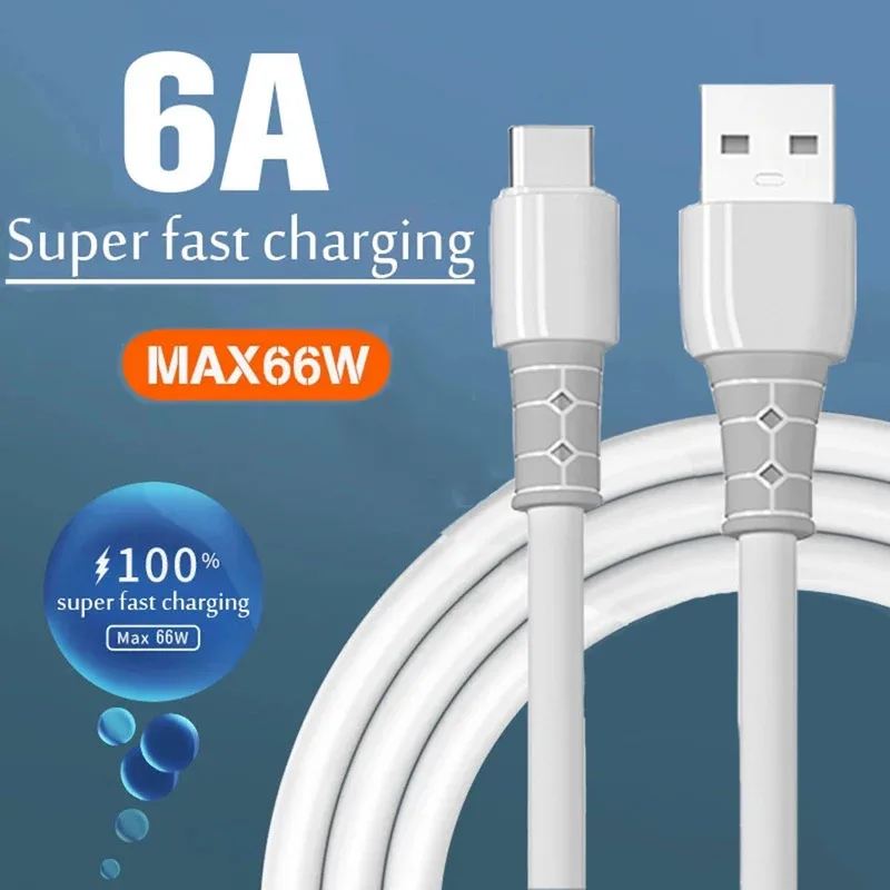

66 Вт сверхбыстрый зарядный кабель USB C TYPE C жидкий мягкий силиконовый кабель для передачи данных для Huawei Xiaomi 1,2M мобильного телефона USB-C зарядное устройство провод