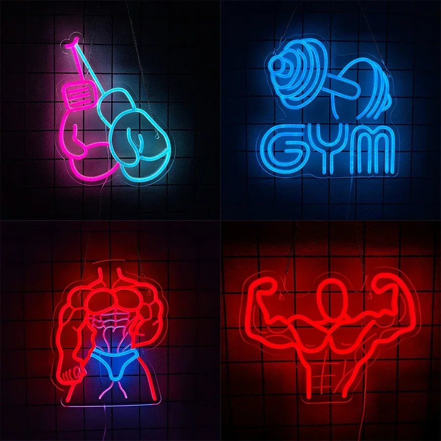 

Прочная и красивая неоновая вывеска для домашнего декора для украшения комнаты, стены, спортивные штанги, вечерние аксессуары для фитнеса, спортзала, клуба
