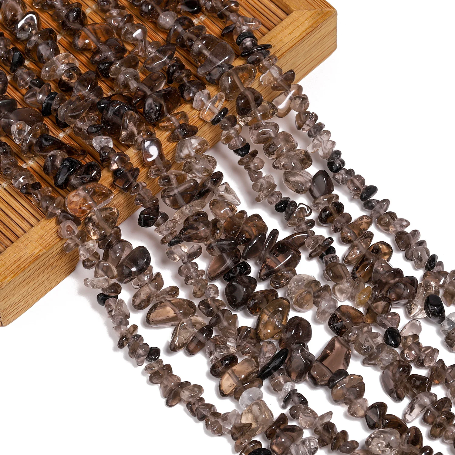 3-5mm 5-8mm Irregular Natural Stone Smoky Quartz Beads Gravel Loose Beads for Jewelry Making Supplies DIY Bracelets Accessories view 3