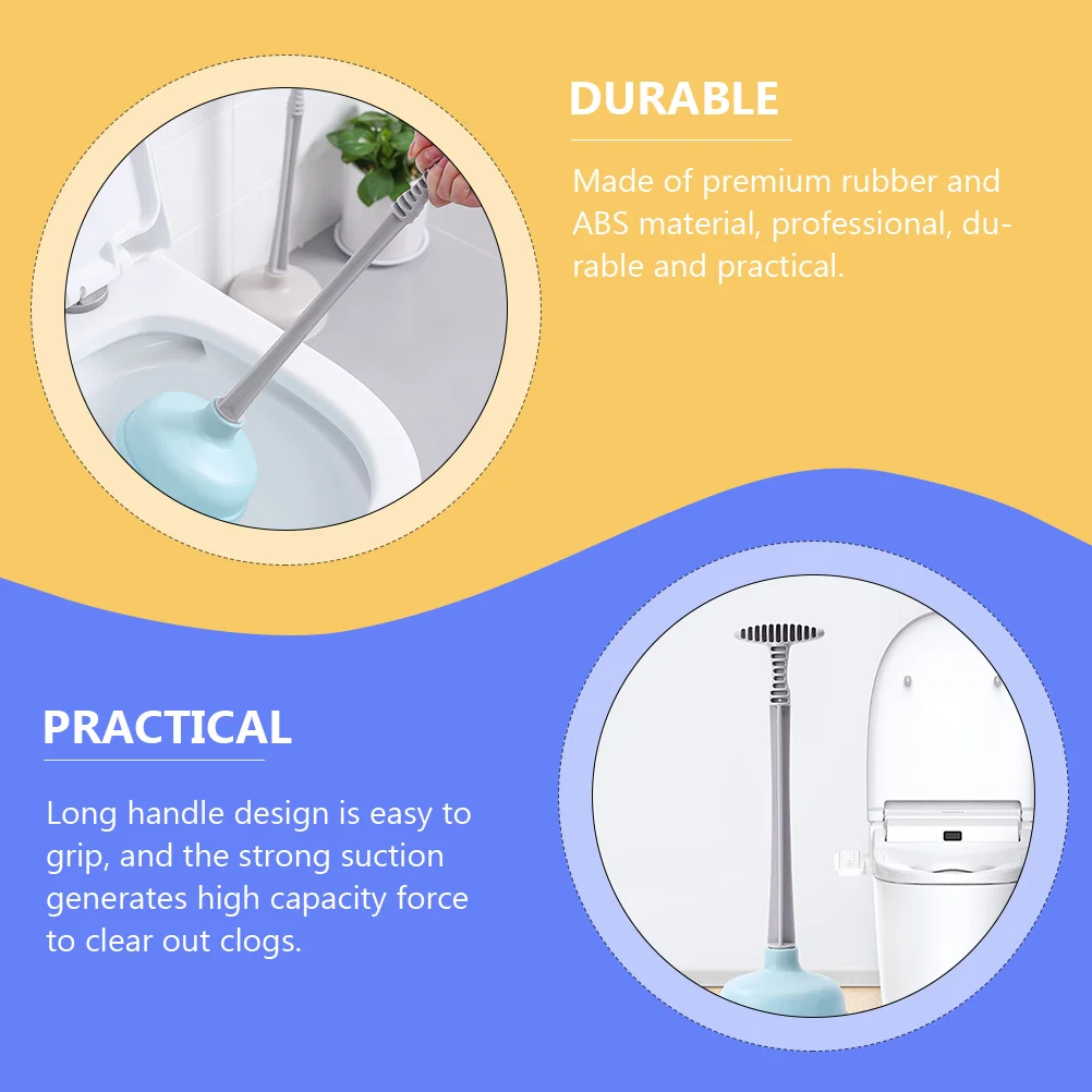 Toilet Unclog Plunger Long Handle Brush Suction Bathtub Cleaning Tool Abs Rubber Bathroom Tools Plug Drain Unclogger