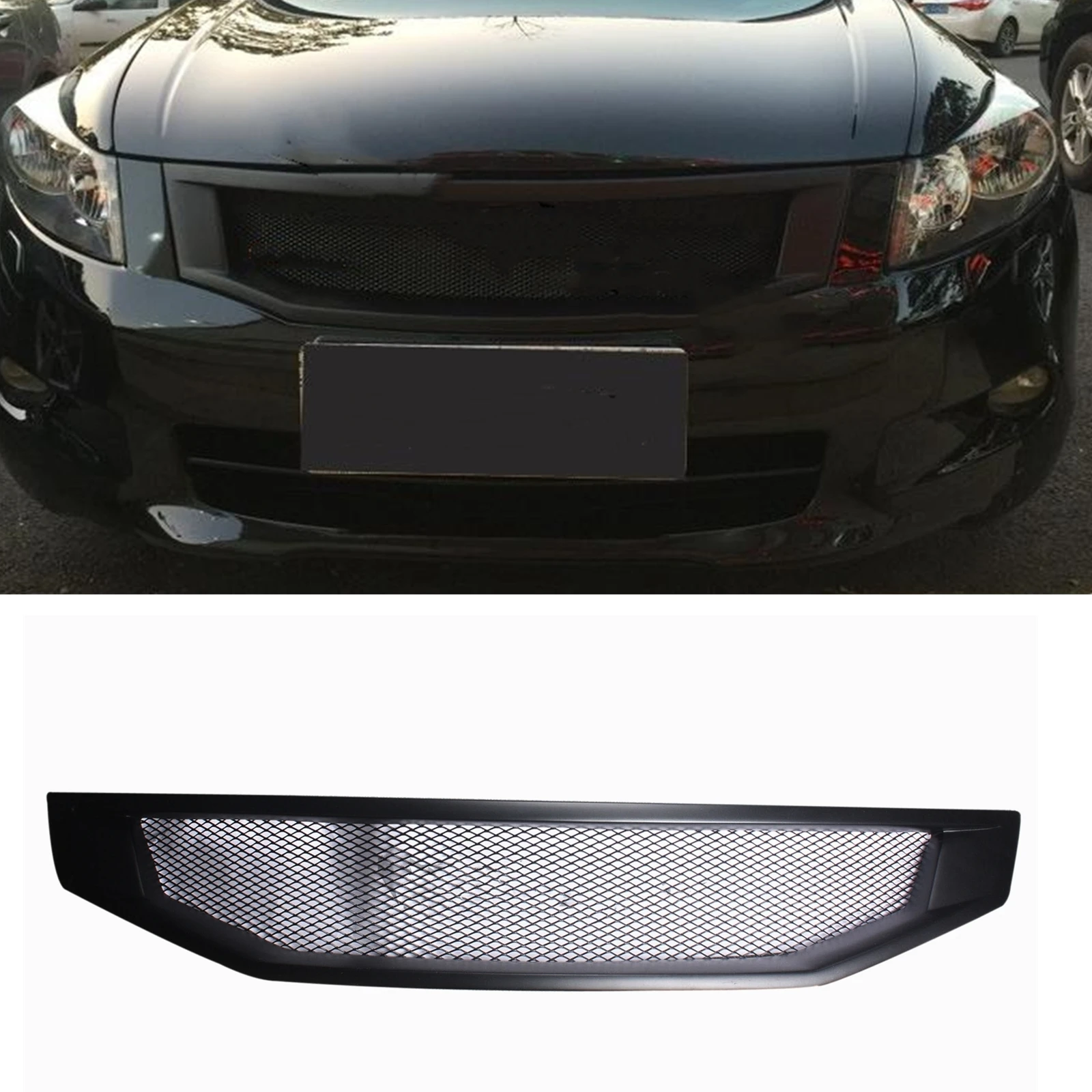 Front Grille Bumper Hood Mesh Racing Grill Auto Kit For Honda Accord Sedan 2008 2009 2010