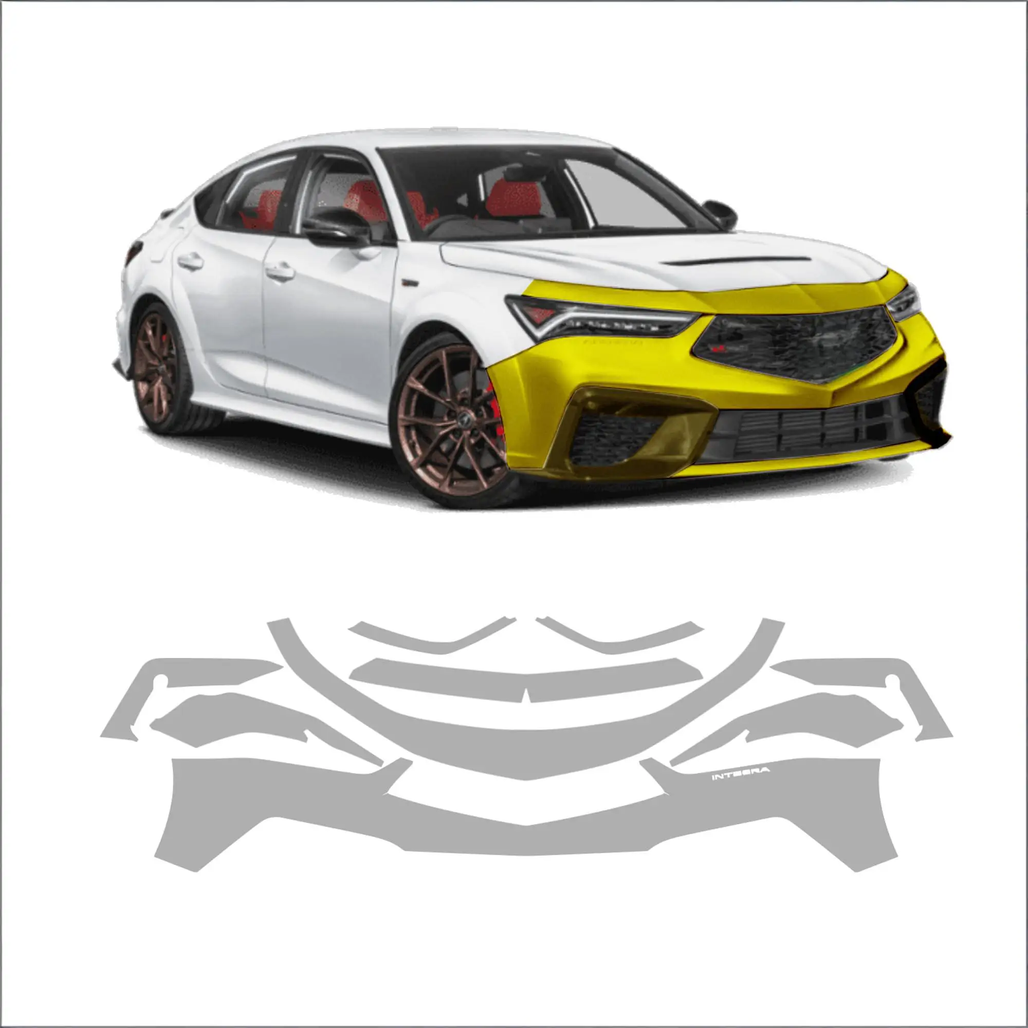 For Acura Integra Type S 2024-2025 TPU Pre-cut PPF Kit Scratch-resistant Transparent Front Bumper Protective Film
