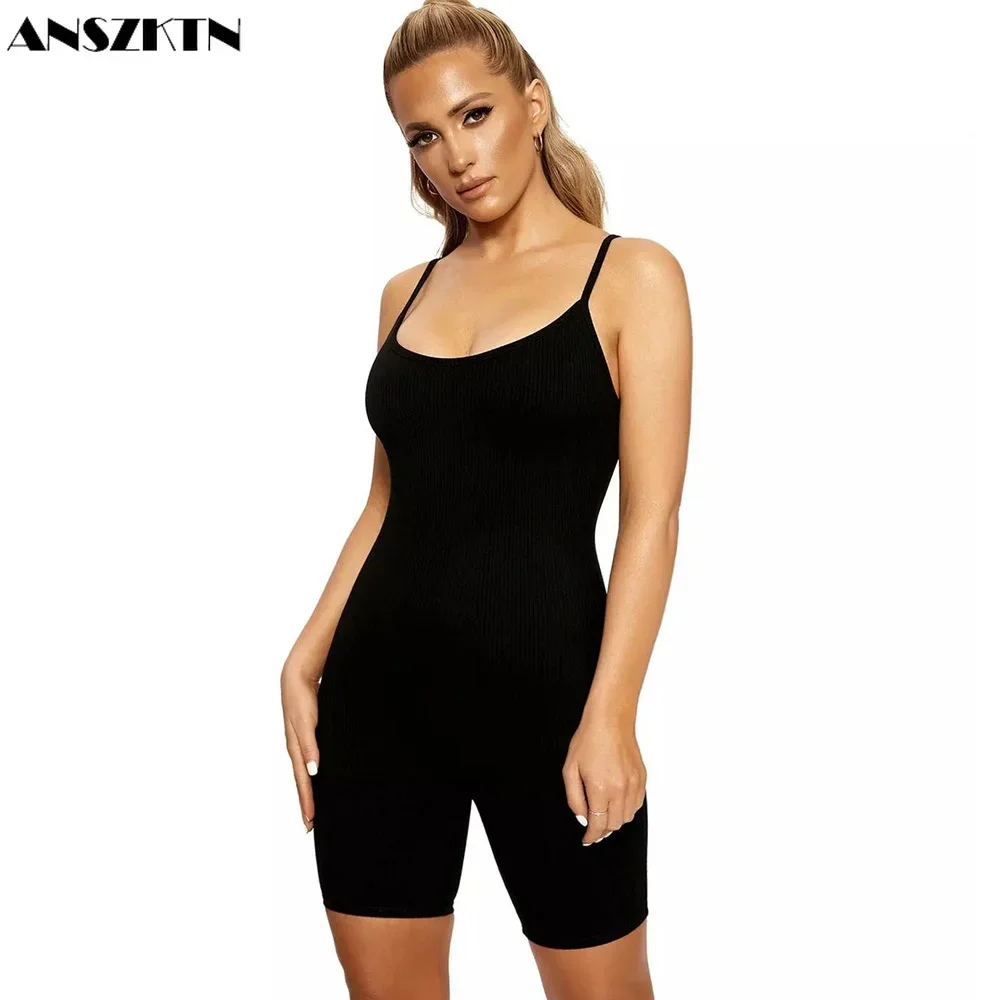 ANSZKTN casual  womens bodysuits  women one piece jumpsuits and rompers elastic skinny activewear jumpsuit jumpsuit wholesale