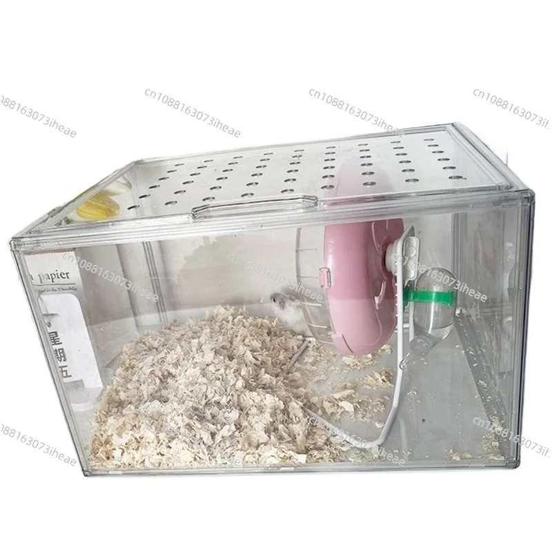 

Клетка для хомяка, клетки для морских свинок, съемная противоскользящая прозрачная акриловая клетка для грызунов, домашняя коробка для кормления золотых медведей