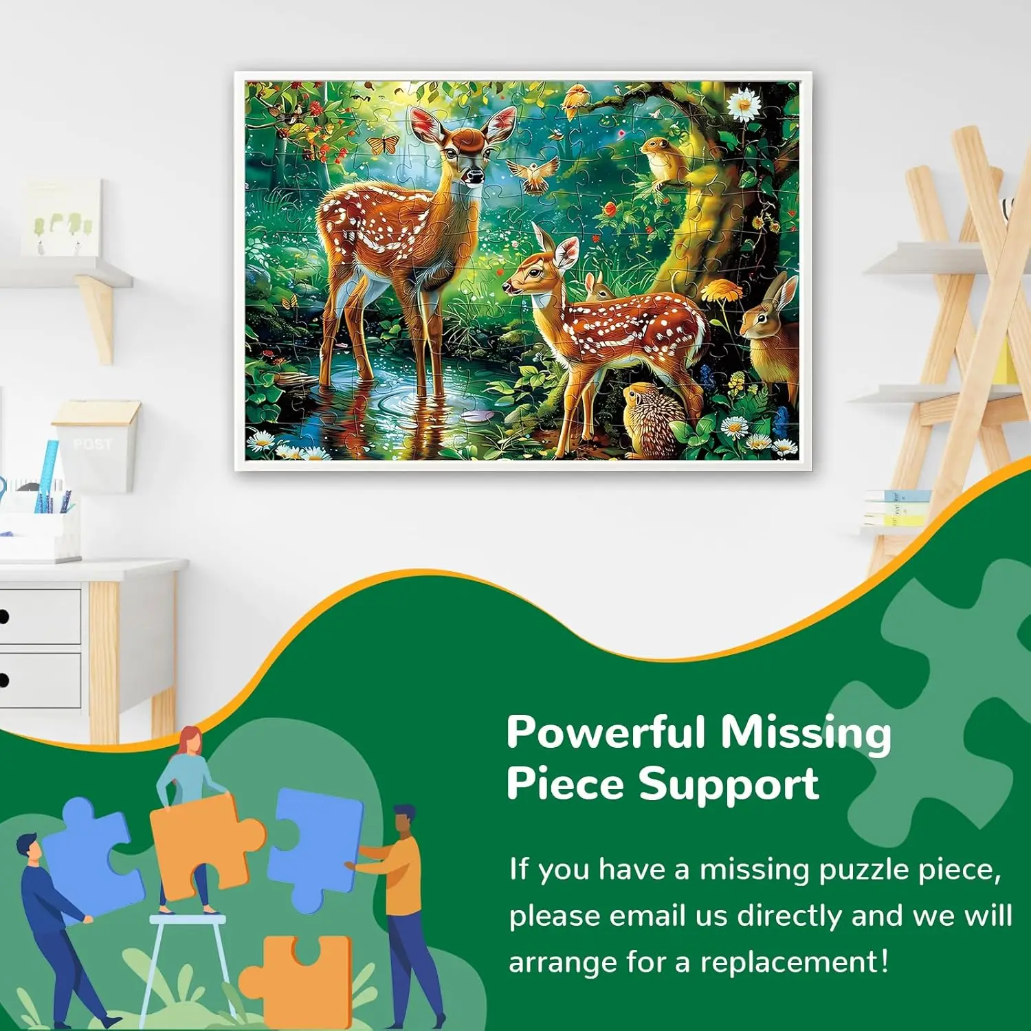 150/300/500/1000 Piece Wooden Puzzles Deer Animal Jigsaw Puzzle Educational Decompression Toy Family Challenge Games Gift