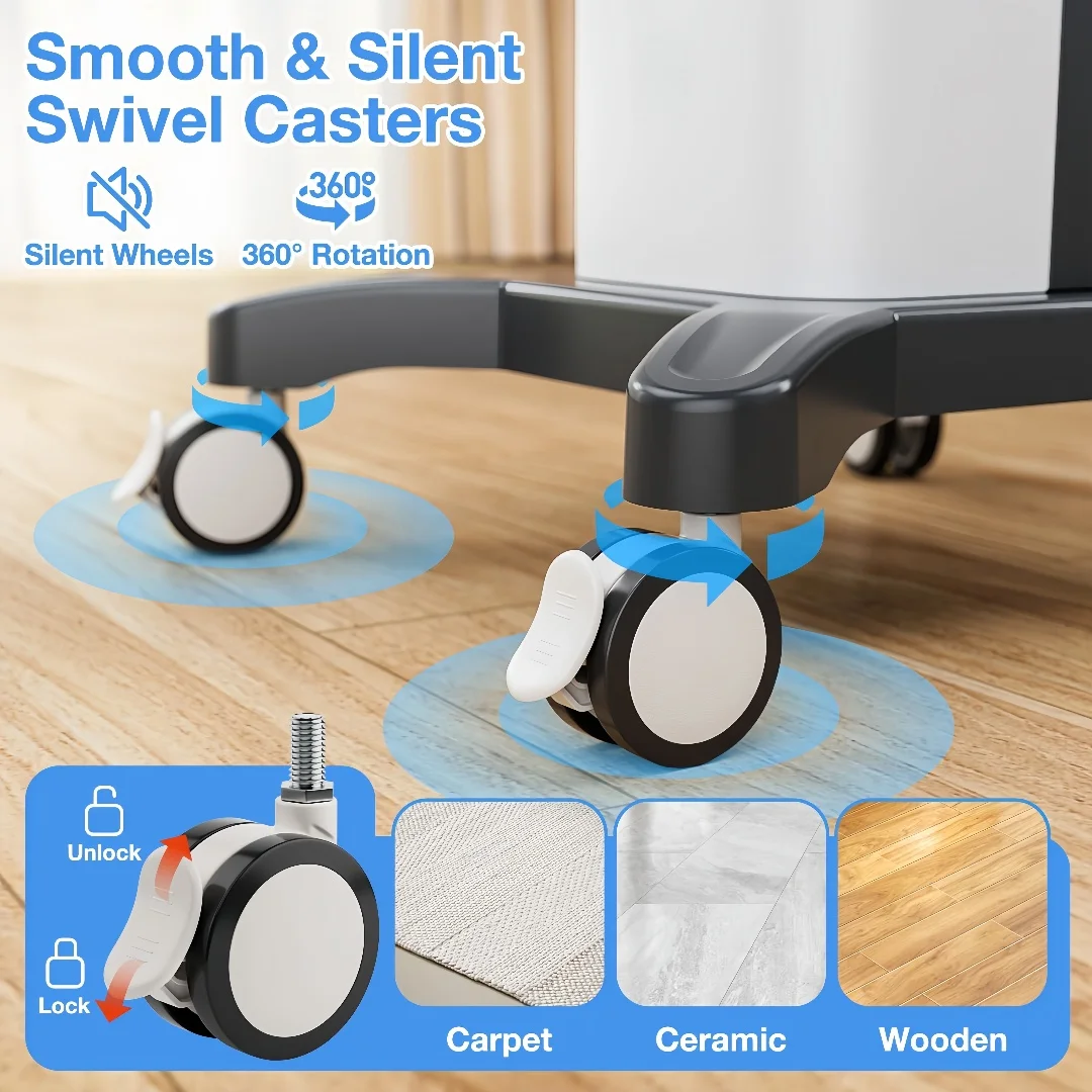 عربة معدات التجميل بعجلات الصالون مع 360 درجة صامتة °   صينية متعددة الوظائف بعجلات دوارة لطب الأسنان لعيادات الأسنان والمستشفيات