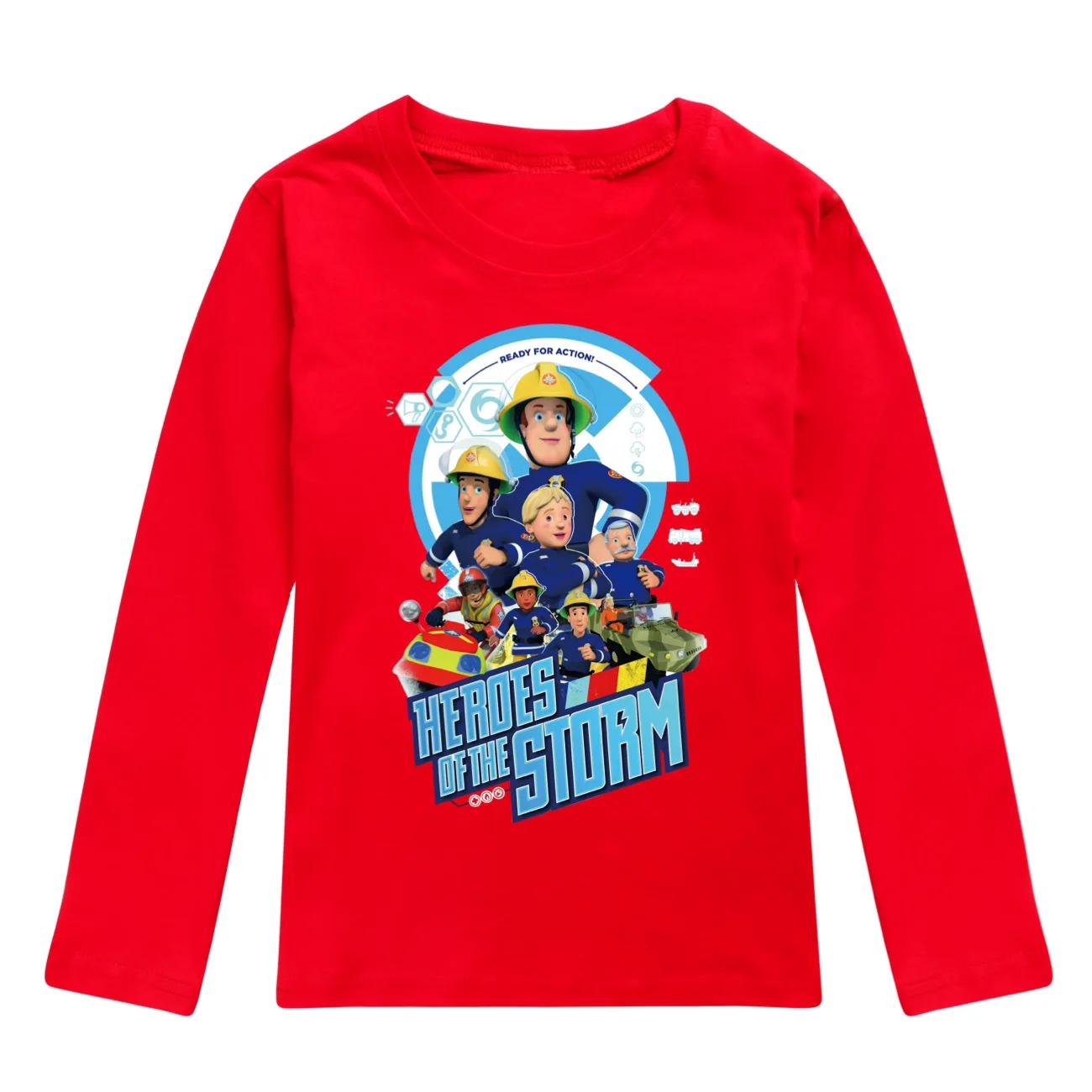 FIREMAN SAM T-shirt Kids Autumn Clothes Boys Cartoon Firefighter T Shirt Baby Girls Long Sleeve Loose Tops Children\'s Clothing