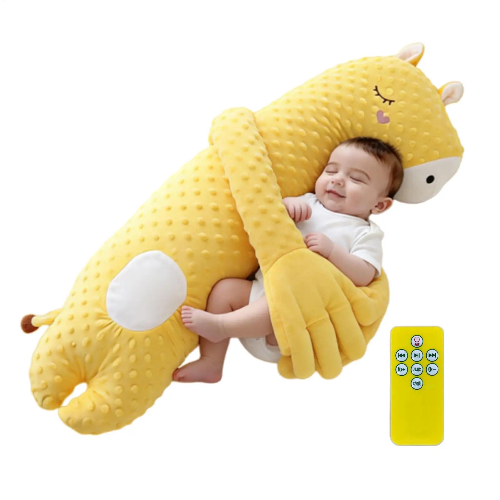 Kids Patting Pillow with Remote Quiet Comfortable Kids Patting Soothing Plush Pillow for Children Parents Home Nursery Hotel