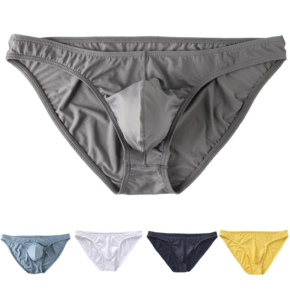 Classic Solid Color Briefs Bulge Pouch Underpants Men Underwear Brand New Condition Breathable Material Classic Style