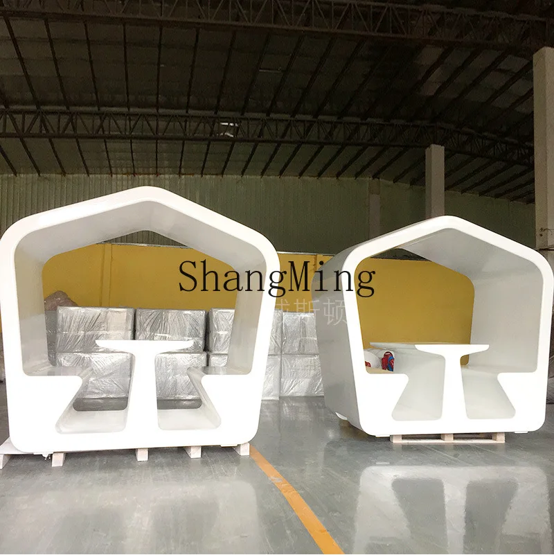 

CL Creative Fiberglass Negotiation Table and Chair Outdoor Furniture Cottage Style Integrated Landscape Leisure Chair