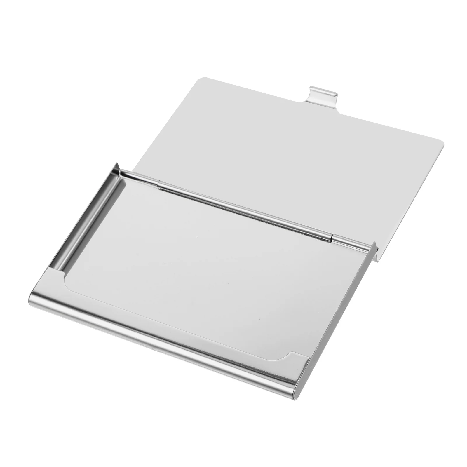 حافظة حامل بطاقات عمل من الفولاذ المقاوم للصدأ باللون الفضي، محمولة رفيعة وصغيرة الحجم، منظم اسم الائتمان، محفظة جيب، محفظة معدنية للأعمال #6