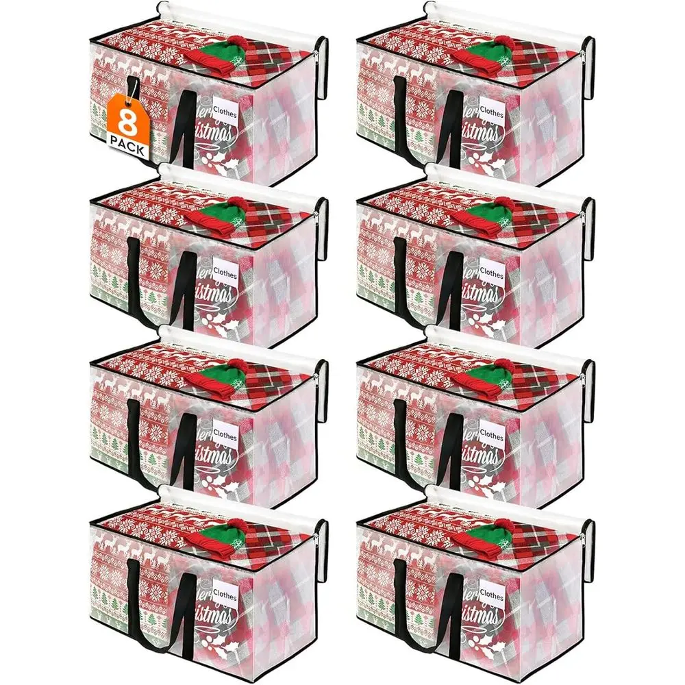 

BlissTotes Moving Bags, 93L 8-Pack Storage Bags, Moving Box Heavy Duty Extra Large, Moving Totes with Zipper, Reinforced Handles