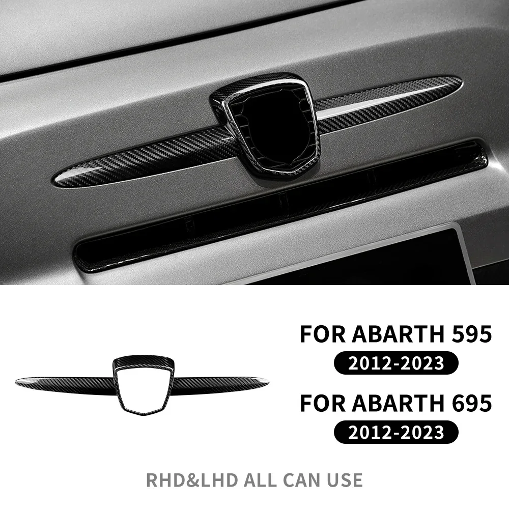 Real Hard Carbon Fiber For Abarth 595 695 2012 2013 2014-2016 2017 2018 2019 2020 2021 2022 2023 Front Badge Whiskers Logo Frame