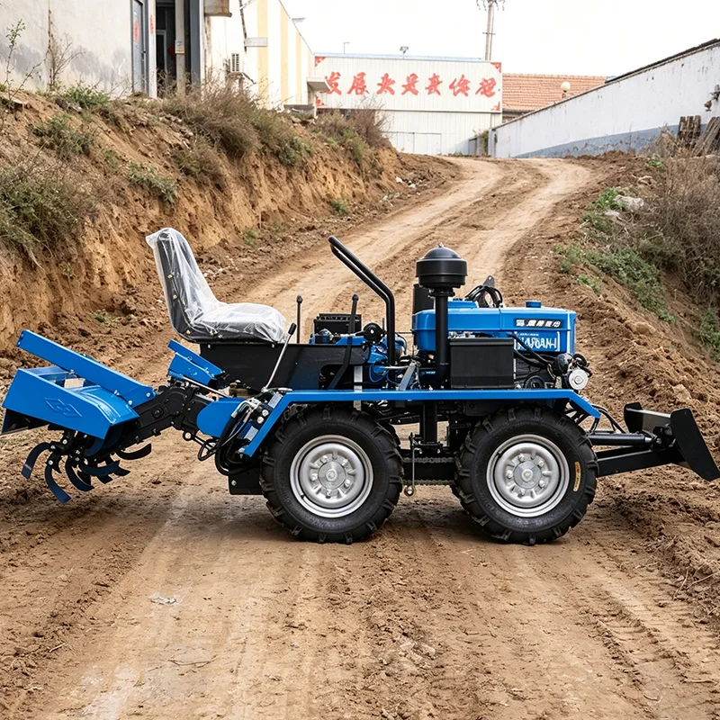 

Customized Four Wheel Tractor Equipped with Wheel Type Cultivator and Four Wheel Rotary Tiller