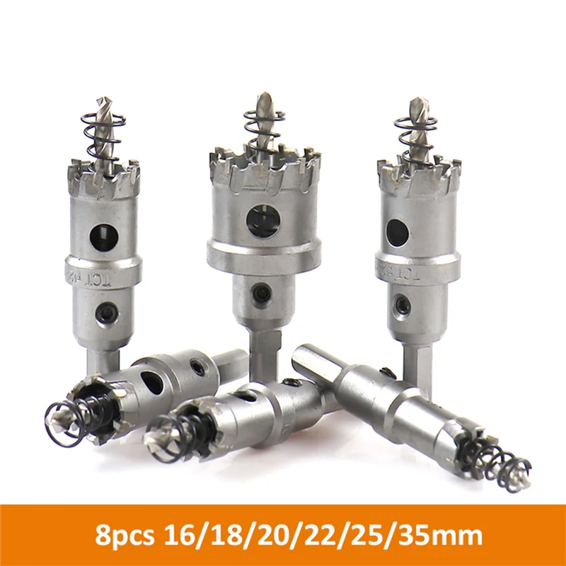 Il set di seghe a tazza in lega A43F-16-35 mm è adatto per utensili di perforazione per utensili di lavorazione dei metalli in lamiera di ferro in acciaio inossidabile