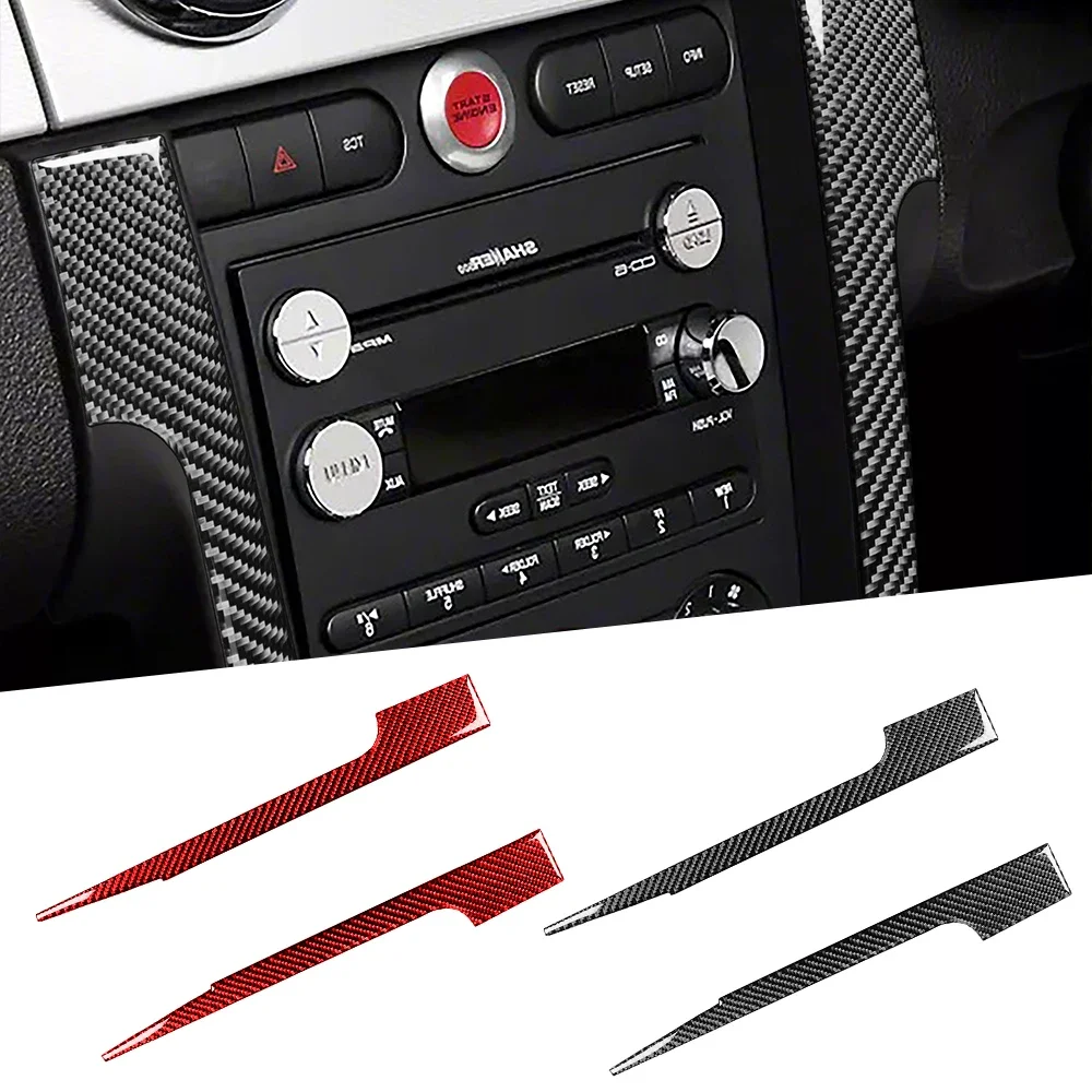 

Carbon Fiber Car Center Control CD Decor Panel Cover Sticker For Ford Mustang 2005-2009 Auto Indoor Accessories Trim Stickers