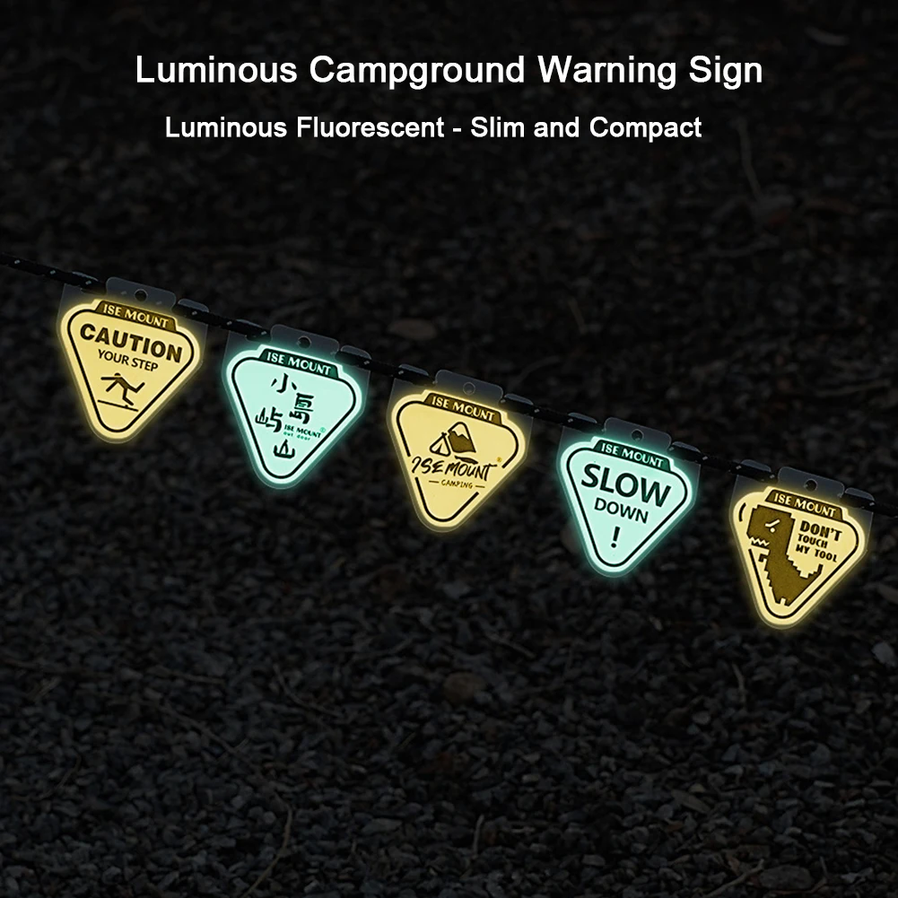 Outdoor Camp Tent String Rope Warning Lights Water Resistant Wind Rope Warning Light Riding Safety Signal Light