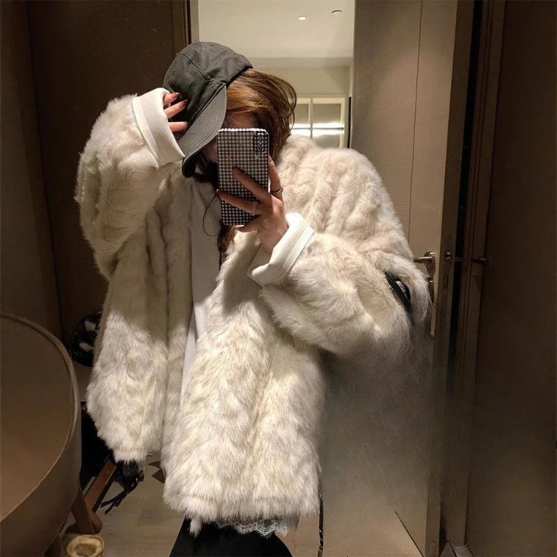 

High-end Environmental Protection Fox Fur Grass Women's Winter New Loose and Lazy Korean Integrated Mink Fur Fur Coat