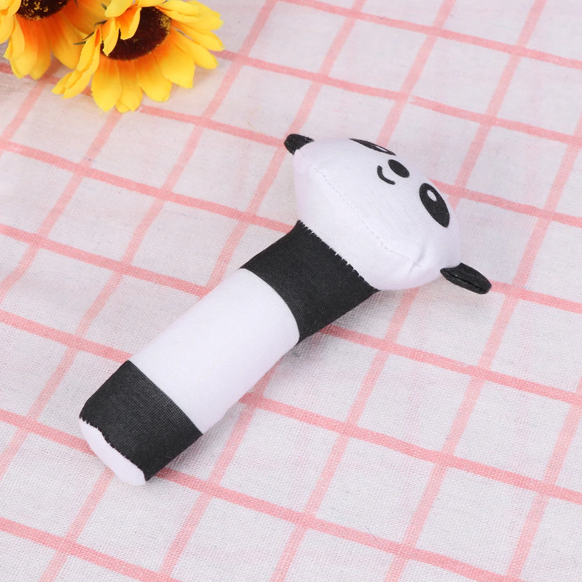 Chocalho de Mão de Panda de Pelúcia para Bebês, Brinquedo Colorido para Desenvolvimento de Recém-Nascidos e Crianças Pequenas