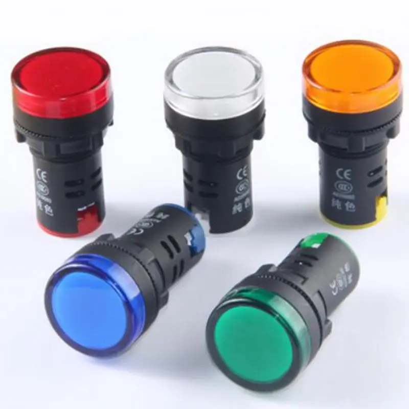 1PC Indicator Signal Lamp Light Waterproof 22mm Mounting DC 12V 24V AC 110V 220V 380V Red Green Yellow Blue White LED Bulbs CZYC
