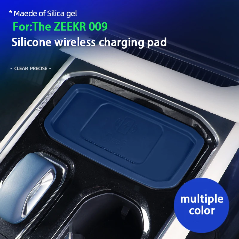 

For ZEEKR 009 2022 2023 2024 Car Central Control Mobile Phone Wireless Charging Pad Silicone Non-Slip Mat Car Accessories